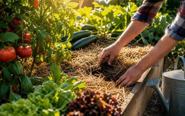Mulch in de moestuin eind augustus: laten liggen of juist verwijderen?