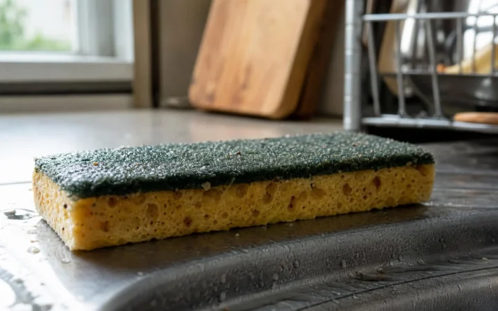 Waarom een spons in de keuken sneller vies wordt dan je denkt