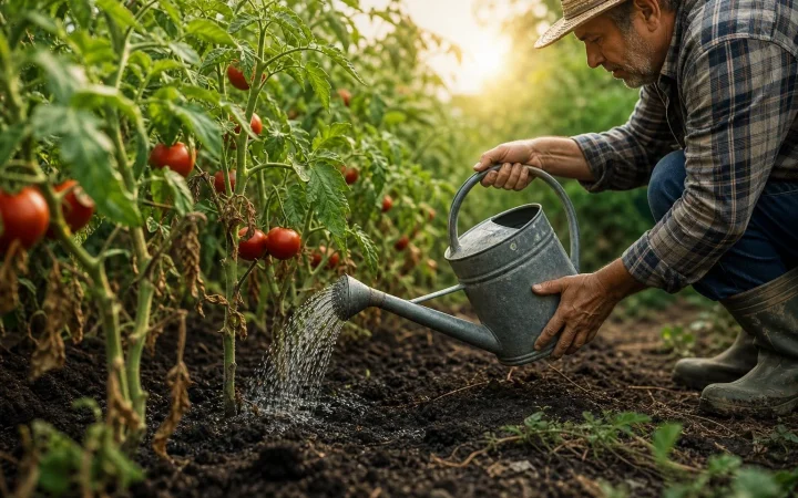 Waarom je tomaten beter bij de grond water kunt geven