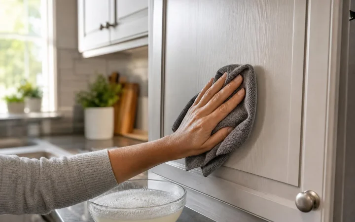 Zo krijg je vettige keukenkastjes weer schoon